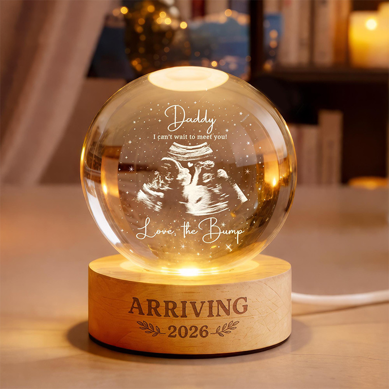 Personalized Daddy Reveal Ultrasound Ball Night Light Pregnancy Reveal New Dad Gift First Time Dad Gift Daddy To Be Gift for Him