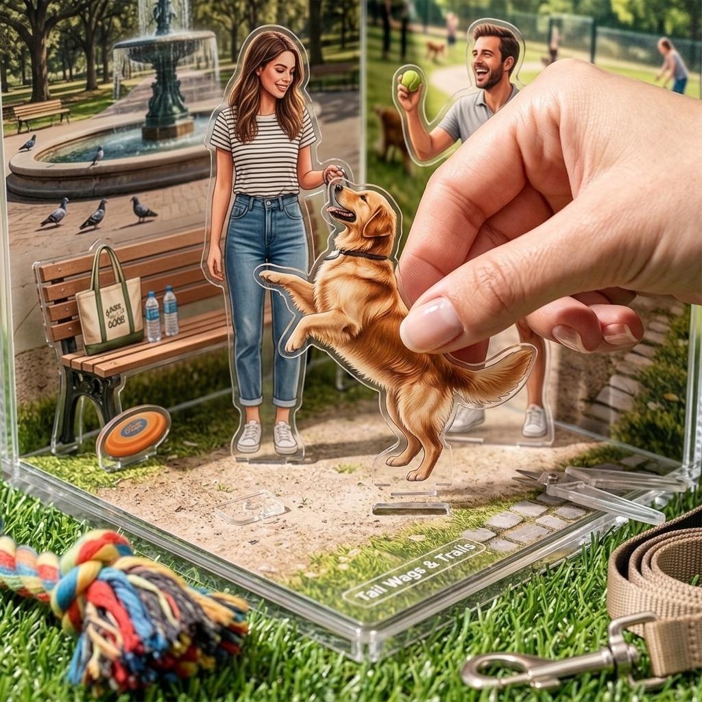 Personalized Couple Acrylic Photo Plaque 3D Couple Figurine Anniversary Gift for Her Romantic Gift Photo to Cartoon Stand Home Decor