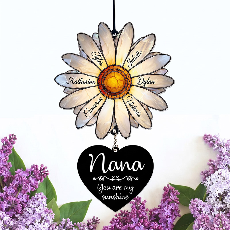 Personalized Nana Daisy Wind Chime You are My Sunshine Custom Grandkids Names Mom Grandma Family Gift