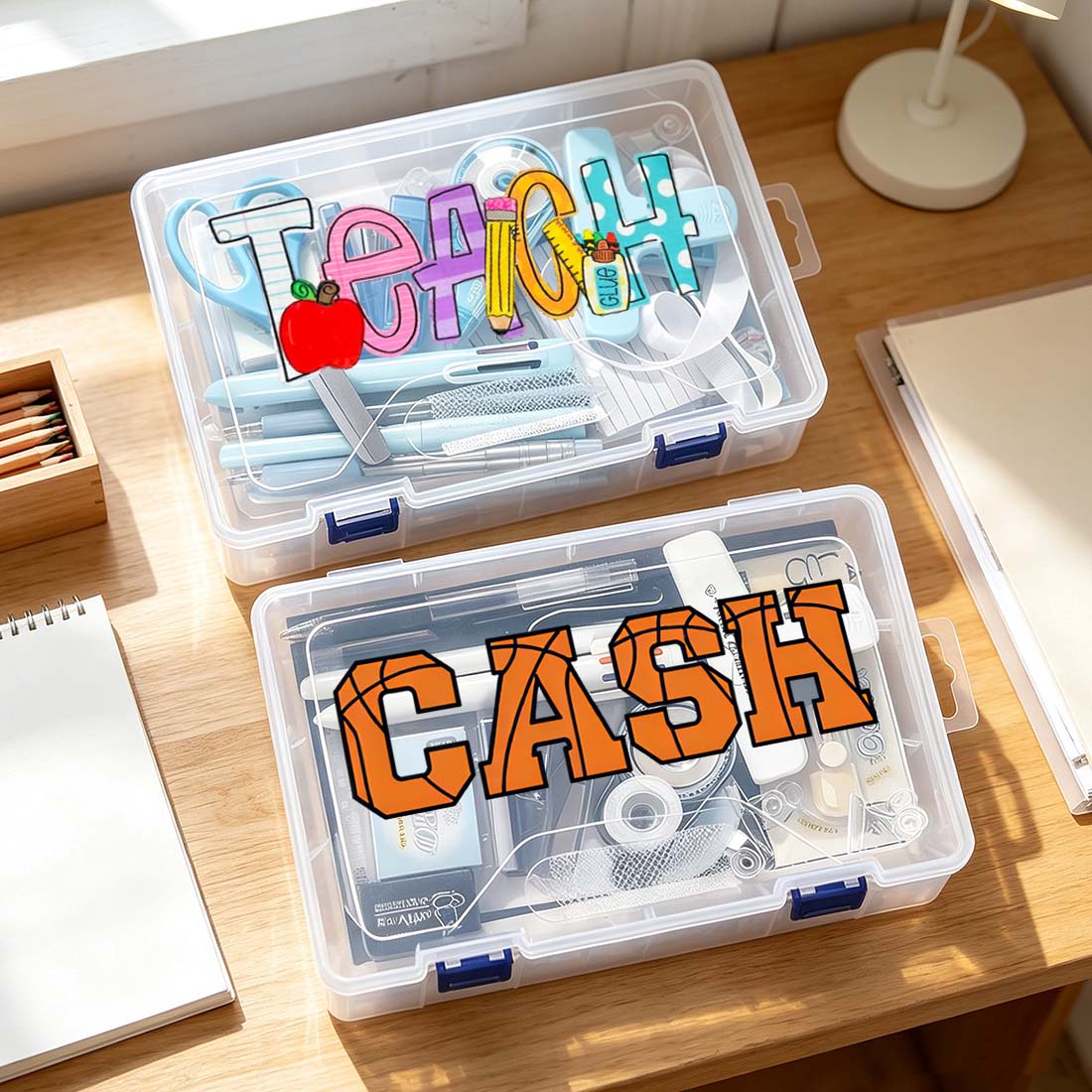 Personalized Pencil Boxes Stationery Set Back to school Durable Plastic