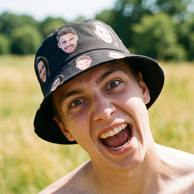 Personalized Photo Face Bucket Hat Custom Photo Sun Hat Gift Couple Gift Summer Gift for Her Wife Girlfriend Gift