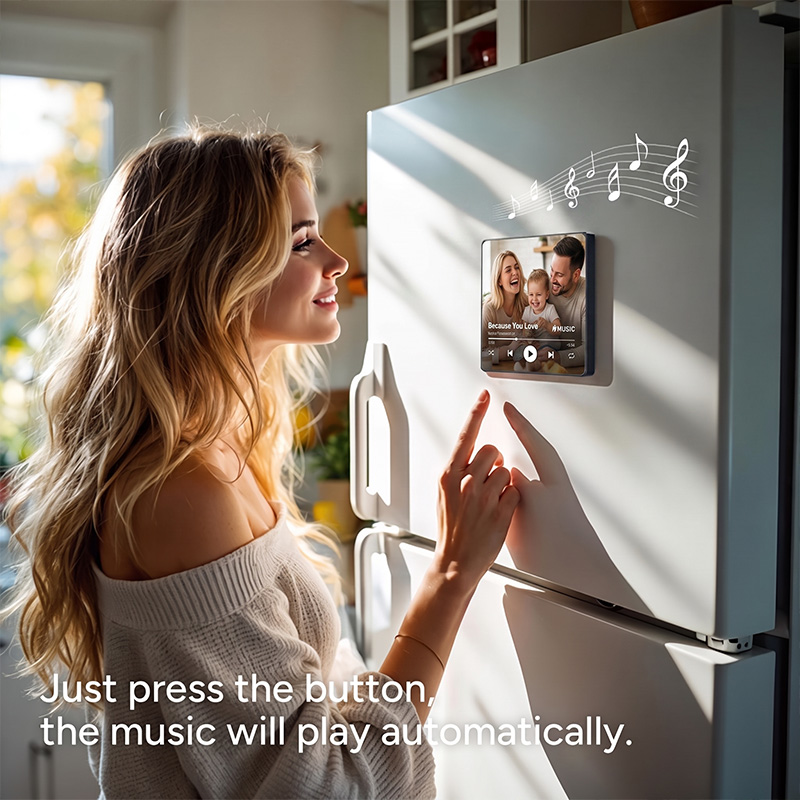 Personalized Music Fridge Magnet Custom Family Photo & Music Fridge Magnet Play Whole Song Music Box Voicemail Keepsake Birthday Christmas Gift for Family