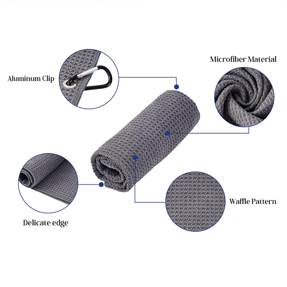 Personalized Golf Towel Embroidered Microfiber Towels with Custom Name Bag Accessory Custom Waffle Pattern Golf Towel Gifts for Men