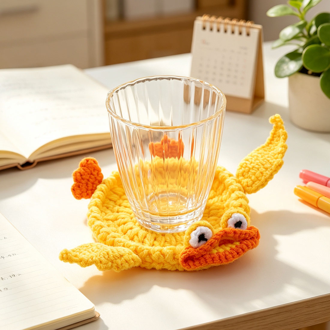 Bouncy Squirrel Coaster Crochet Fun Office Desk Accessory Thank You Gift for Teacher Coworker