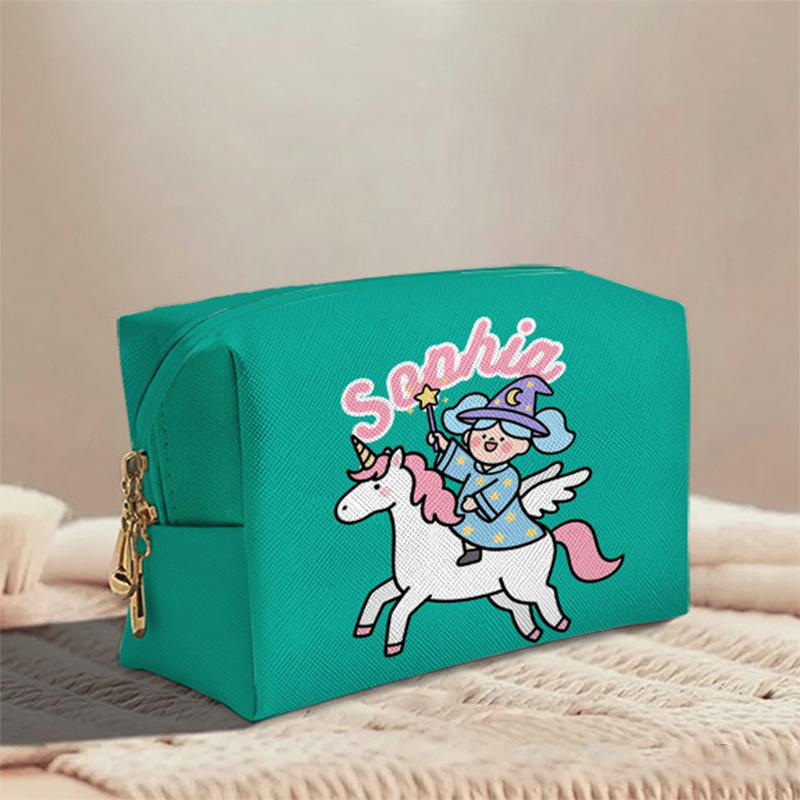 Personalized Magical Girl Toiletry Bag Custom Name for Kids Travel Gifts and Daily Use