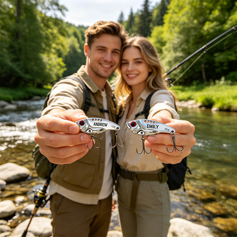 Personalized Hooked on You Forever Fishing Lure for Couple
