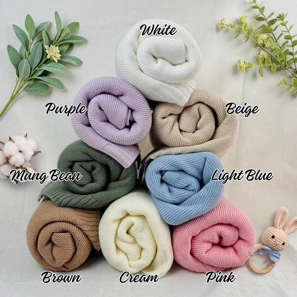 Personalized Floral Embroidered Baby Blanket Custom Name Knitted Throw Welcome Baby Blanket Nursery Keepsake