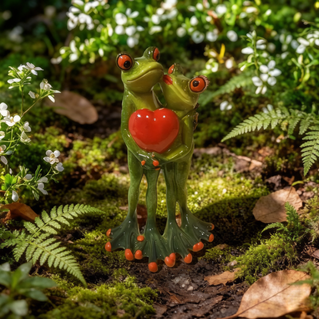 Resin Couple Frog Figurines