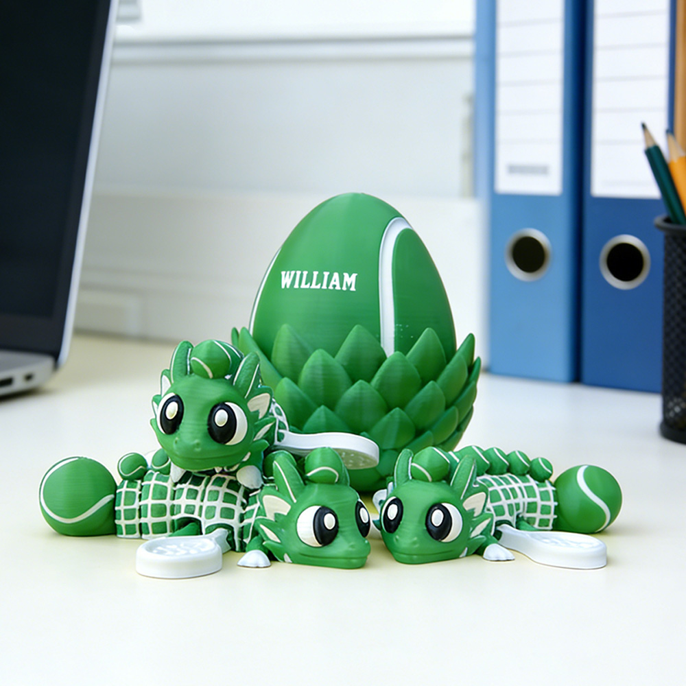 Personalized 3D-Printed Tennis Egg with Custom Name A Unique Gift Idea