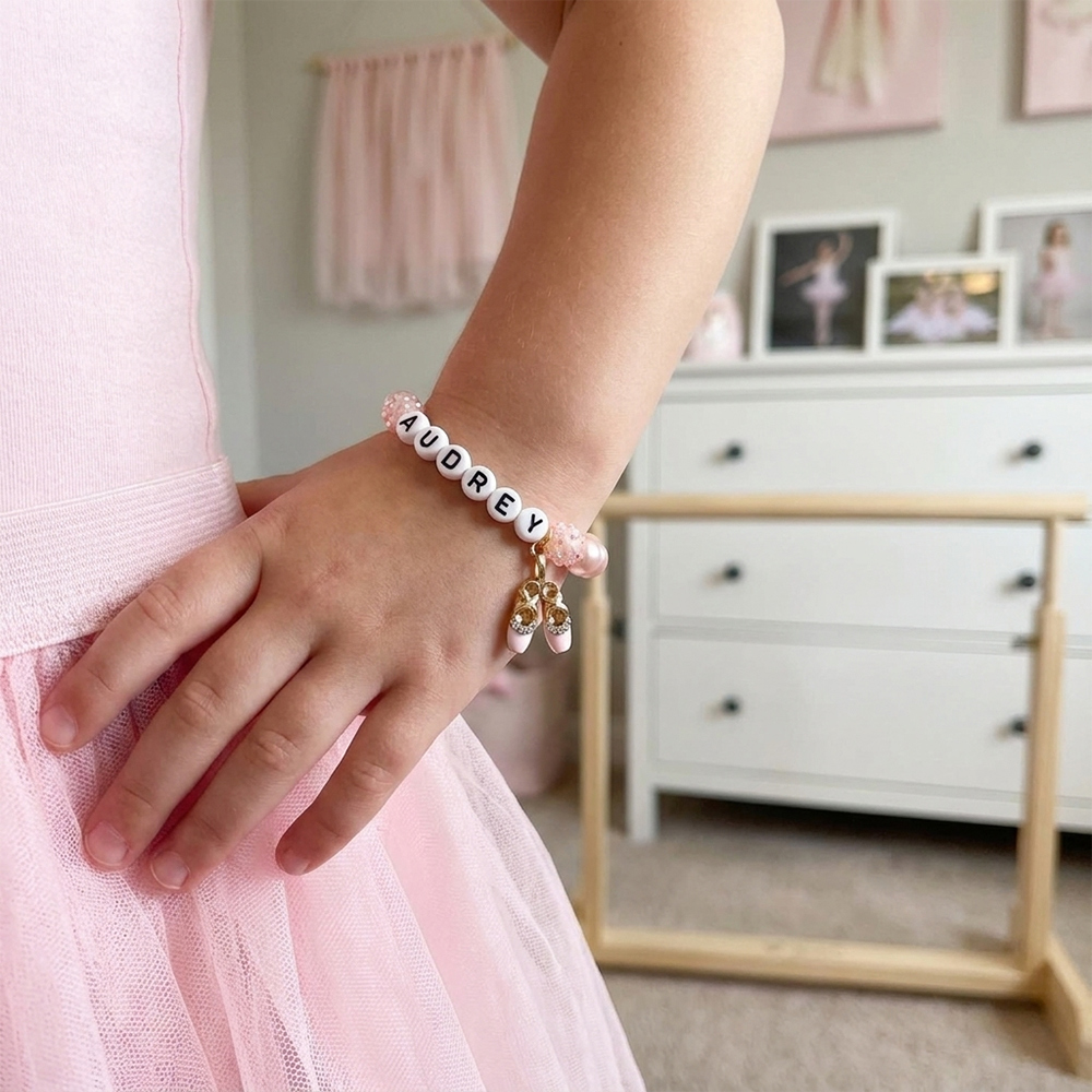 Personalized Ballet Name Bracelet Girls Ballerina Jewelry