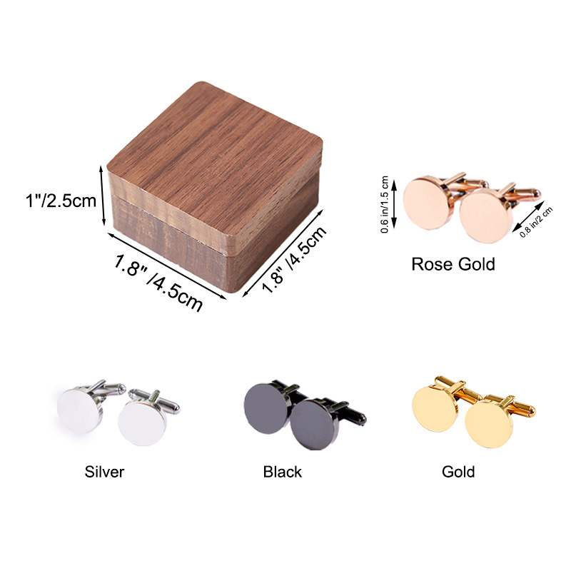 Personalized Wooden Cufflink Box Set Groomsmen Wedding Party Cufflinks Box with Cufflink Best Man Proposal Gift Cufflinks Bachelor Favors Gift