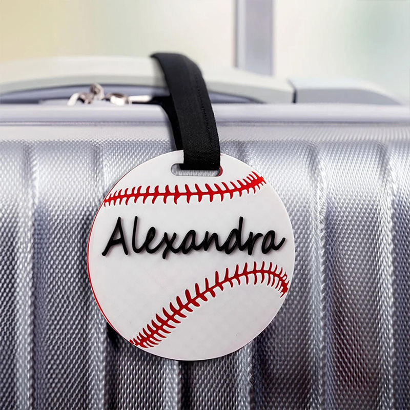 Personalized 3D Printed Softball Basketball Sports Luggage Bag Tag with Name 