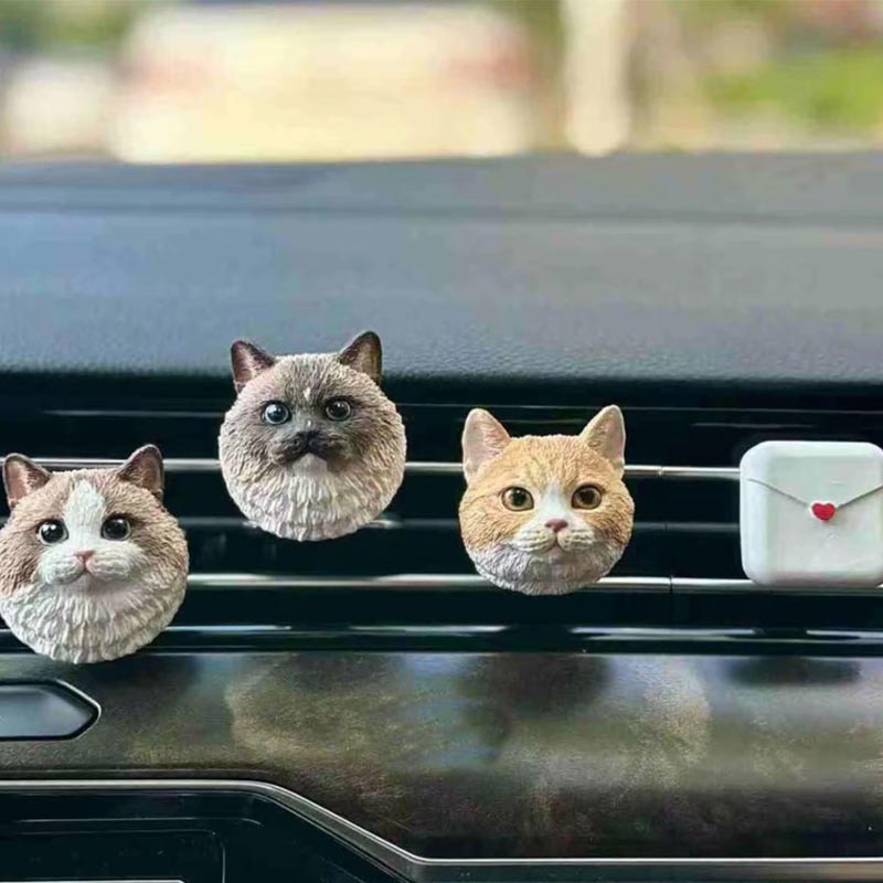 Personalized Pet Lover Pet Photo Dog Cat Plaster Sculpture Car Diffuser