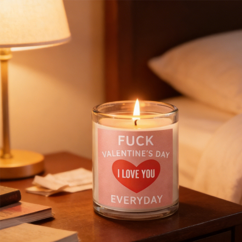 Personalized Fuck Valentine’s Day but I Love You Everyday Engraved Romance Scented Candle Home Decor Gift for Nonconformist Couples