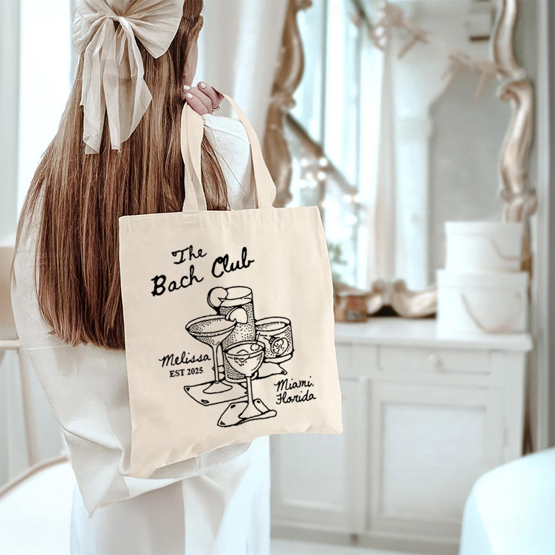 Personalized The Bach Club Cocktail Tote Bag Bridesmaid Tote Bachelorette Party Gift for Bride