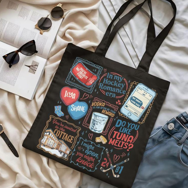 Personalized HR Movite Design Hockey Tote Bag with Custom Style For Movie Book Fans Gift