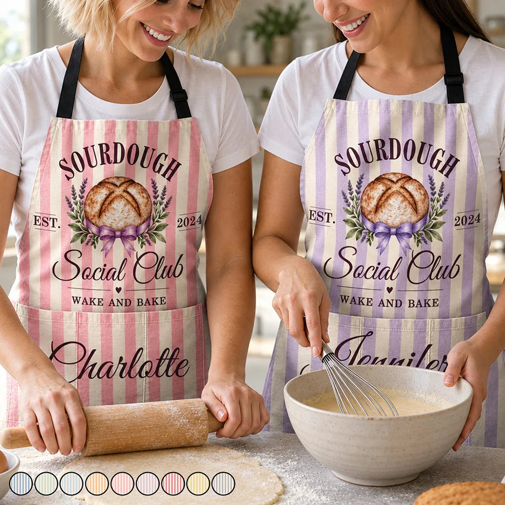 Personalized Sourdough Social Club Wake And Bake - Personalized Apron