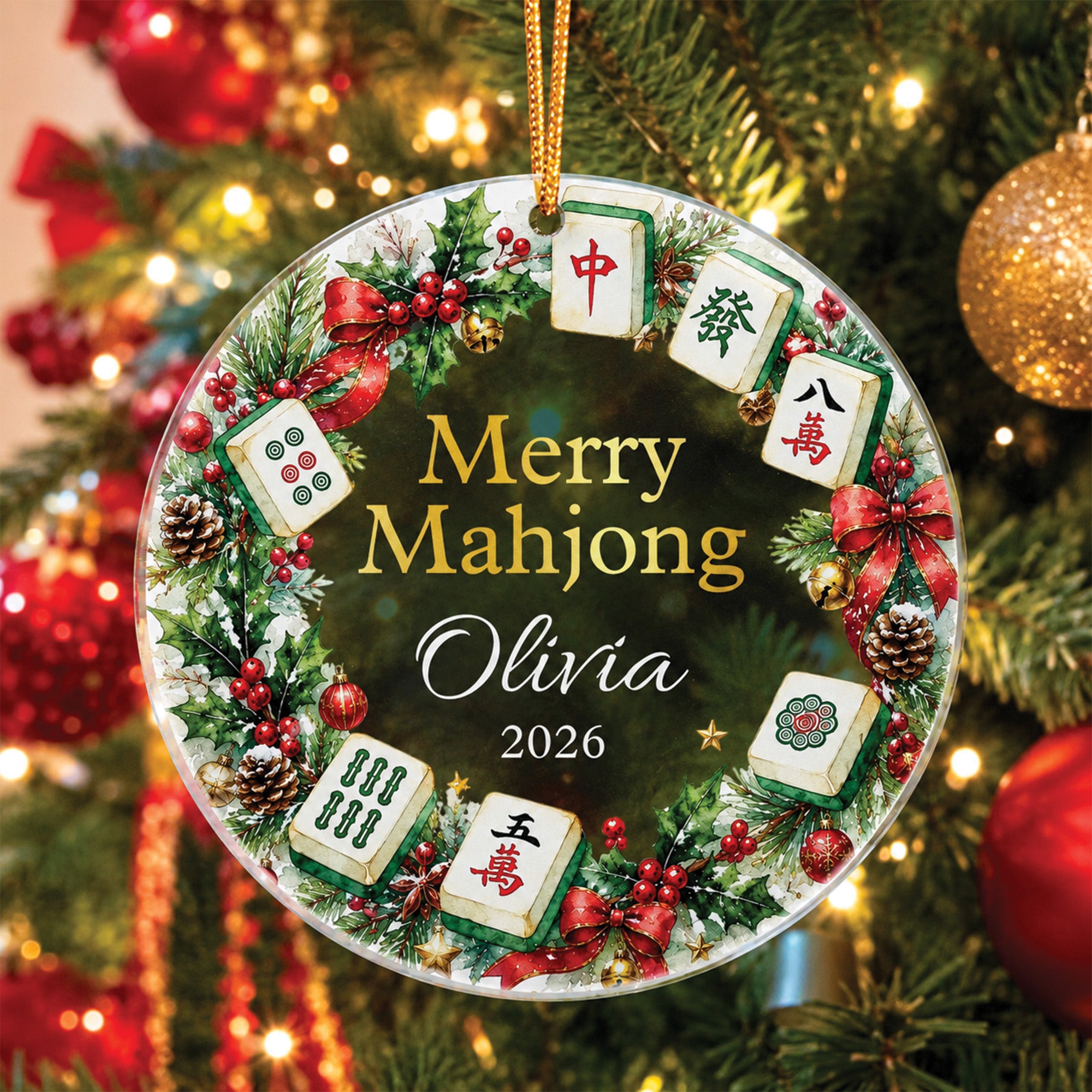 Personalized Merry Mahjong Gift For Mahjong Girls, Mahjong Lovers - Personalized Ornament