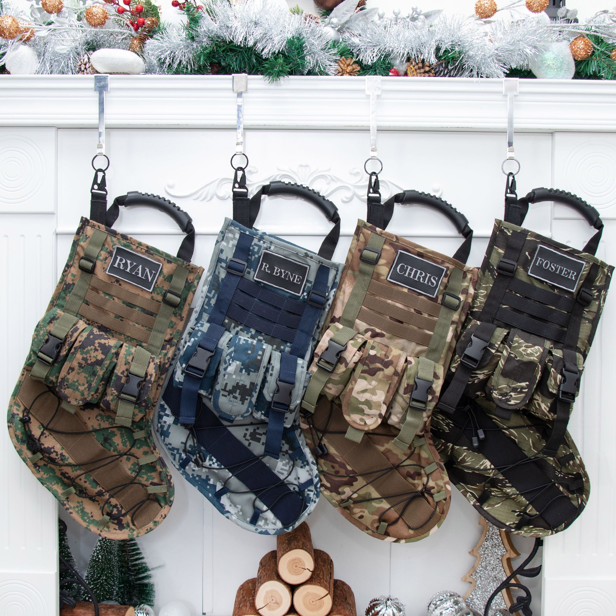 Personalized Christmas Stockings for Police Holiday Stockings with Name for Family Stocking Christmas Decoration Custom Stocking for Sheriff