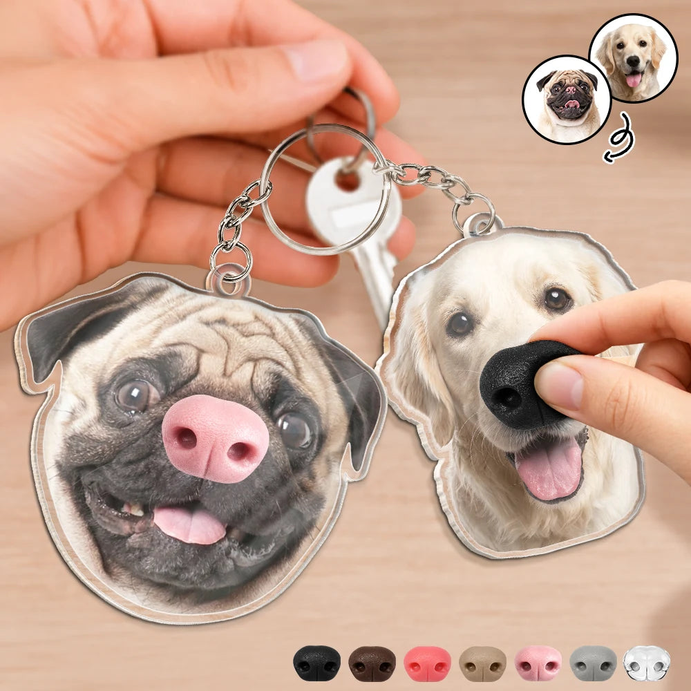 Personalized Photo Funny Dog Nose Gift For Dog Lovers - Personalized Squishy Acrylic Ornament