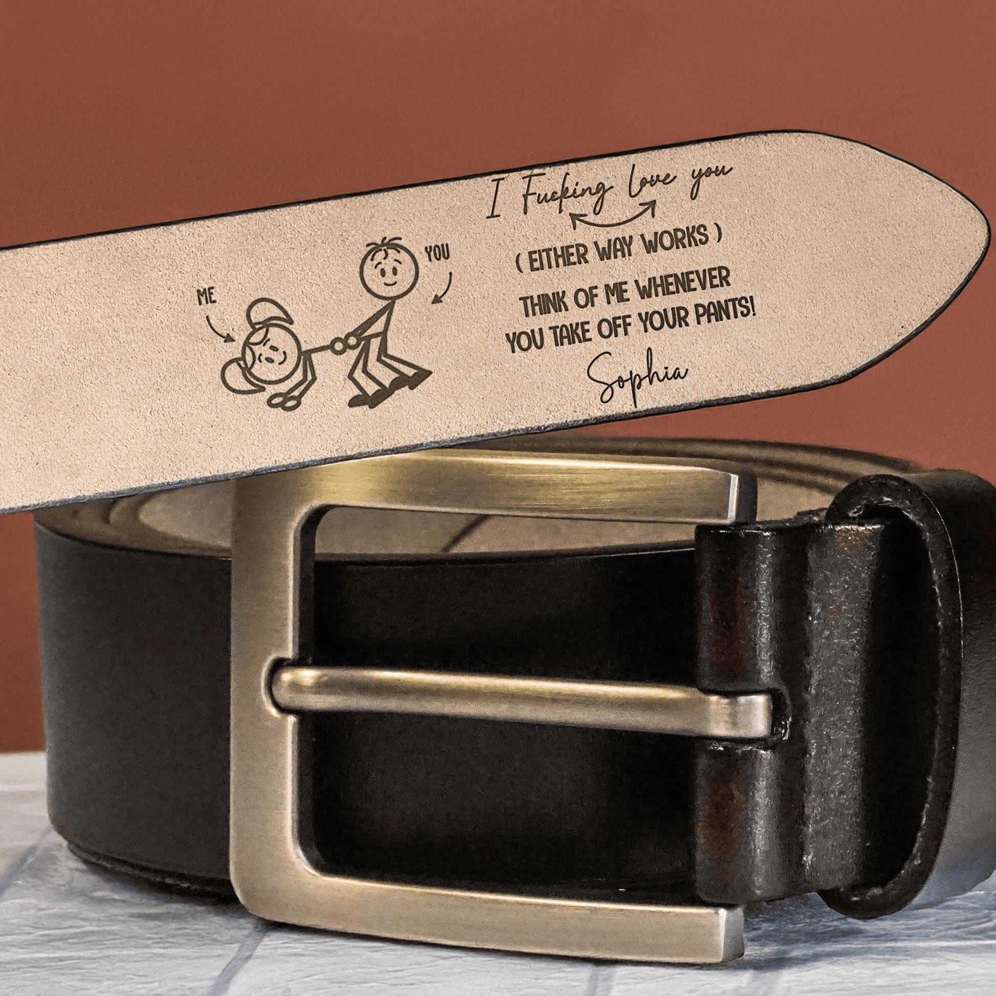 Personalized Leather Belt for Husband Boyfriend Custom Belt for Him Anniversary Christmas Day Gift for Husband Leather Gift for him