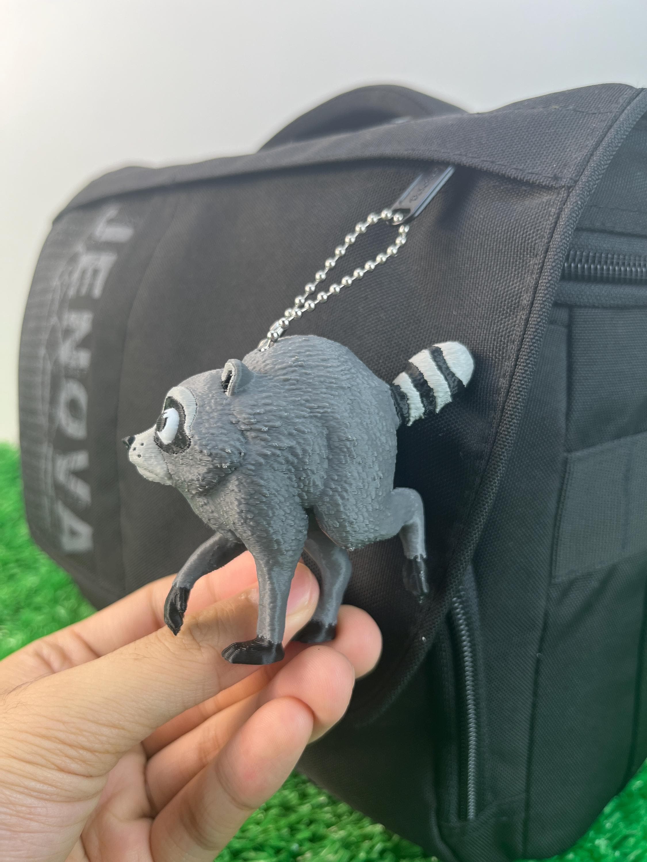 Jimothy the Raccoon Keychain | Short Spine Viral Seattle Raccoon Meme Charm | Internet Famous Trash Panda Gift for Raccoon Lovers