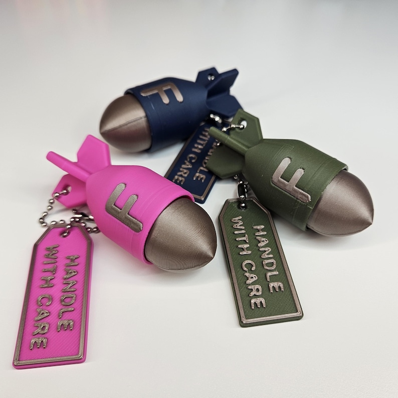 3D Printed F-Bomb Fidget Clicker Keychain | Funny Adult Gift | Stress Relief