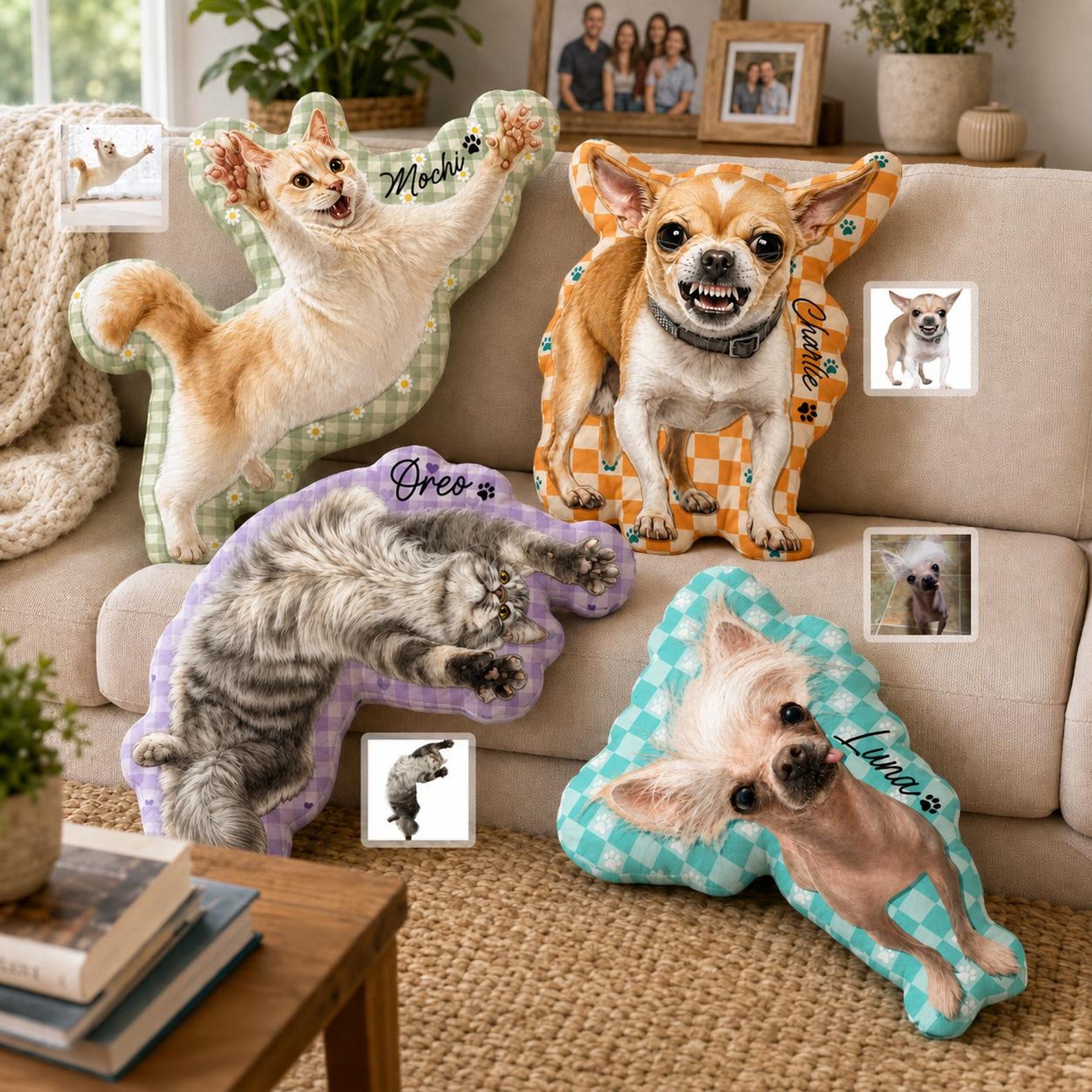Personalized Dog Ugly Pillow, Funny Pet Pillow, Ugly Cat Pillow, Pet Lover Gift, Halloween Gift, Gift For Pet Owner, Halloween Decor