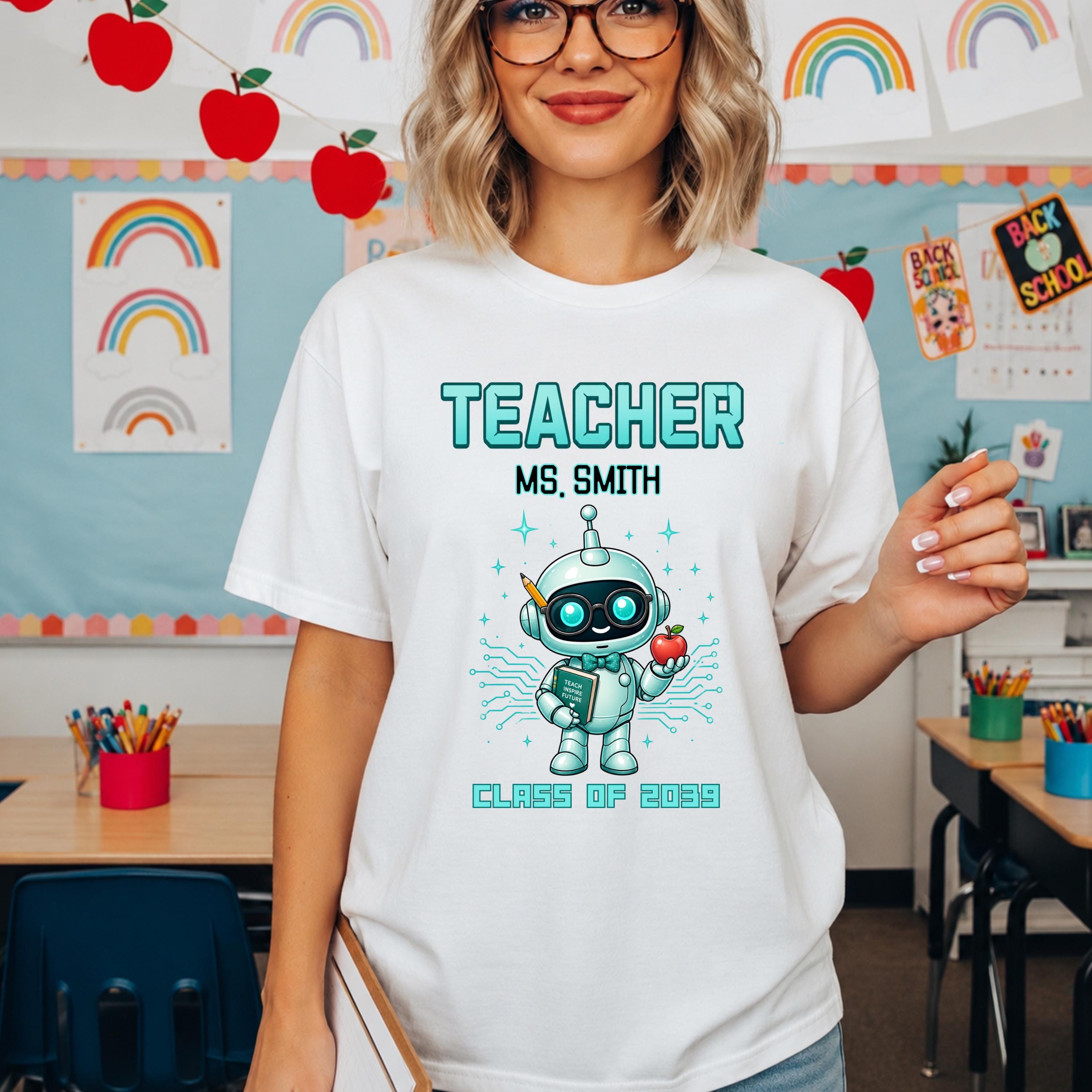 Personalized Computer Teacher Shirt, Custom Robotics Teacher Gift, Coding Teacher Tee, AI Teacher Shirt