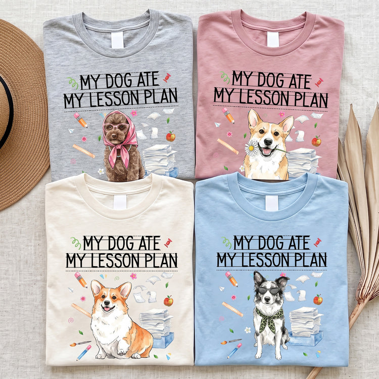 Personalized My Dog Ate My Lesson Plan Custom Pet Photo Back To School Gifts For Teacher - Personalized Shirt