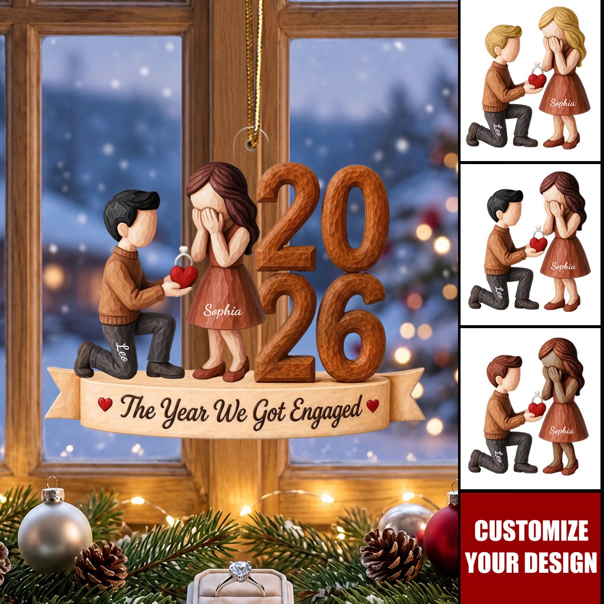 Personalized The Year We Got Engaged 2026 – Personalized Acrylic Ornament