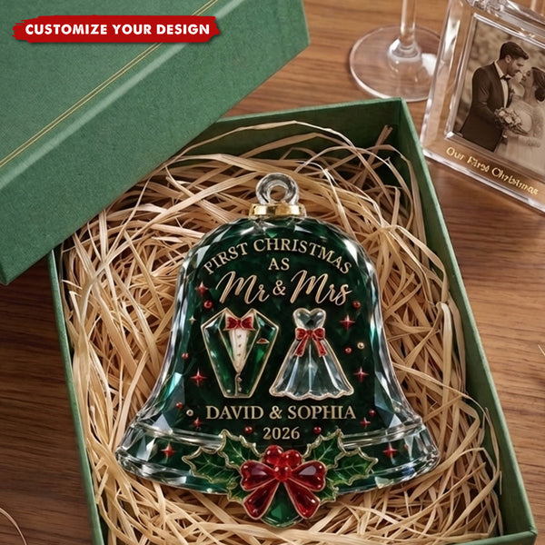 Personalized First Christmas As Mr & Mrs, Acrylic Ornament