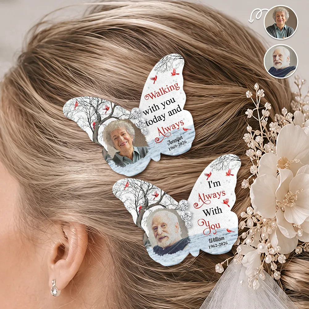 Personalized Photo Walking With You Today And Always - Personalized Brooch