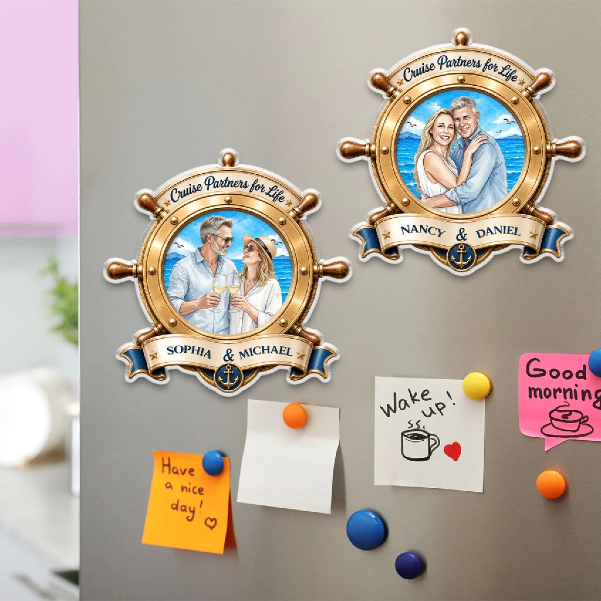 Personalized Cruise Partners for Life Couple Travel Acrylic Magnet