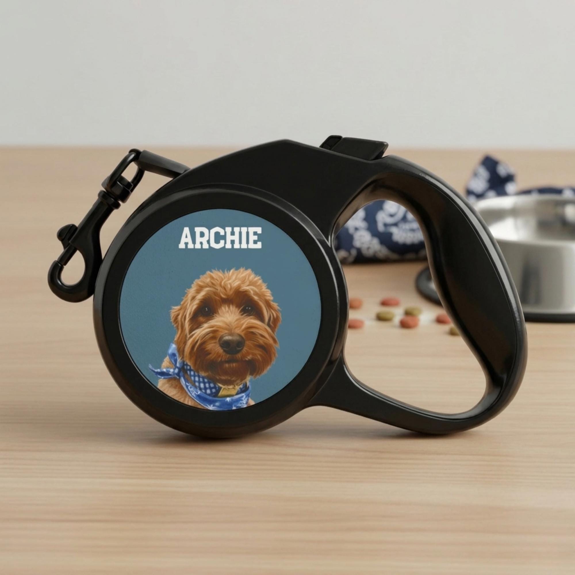 Personalized Pet Photo Dog Leash | Personalized Name Retractable Leash for Small to Medium Dogs