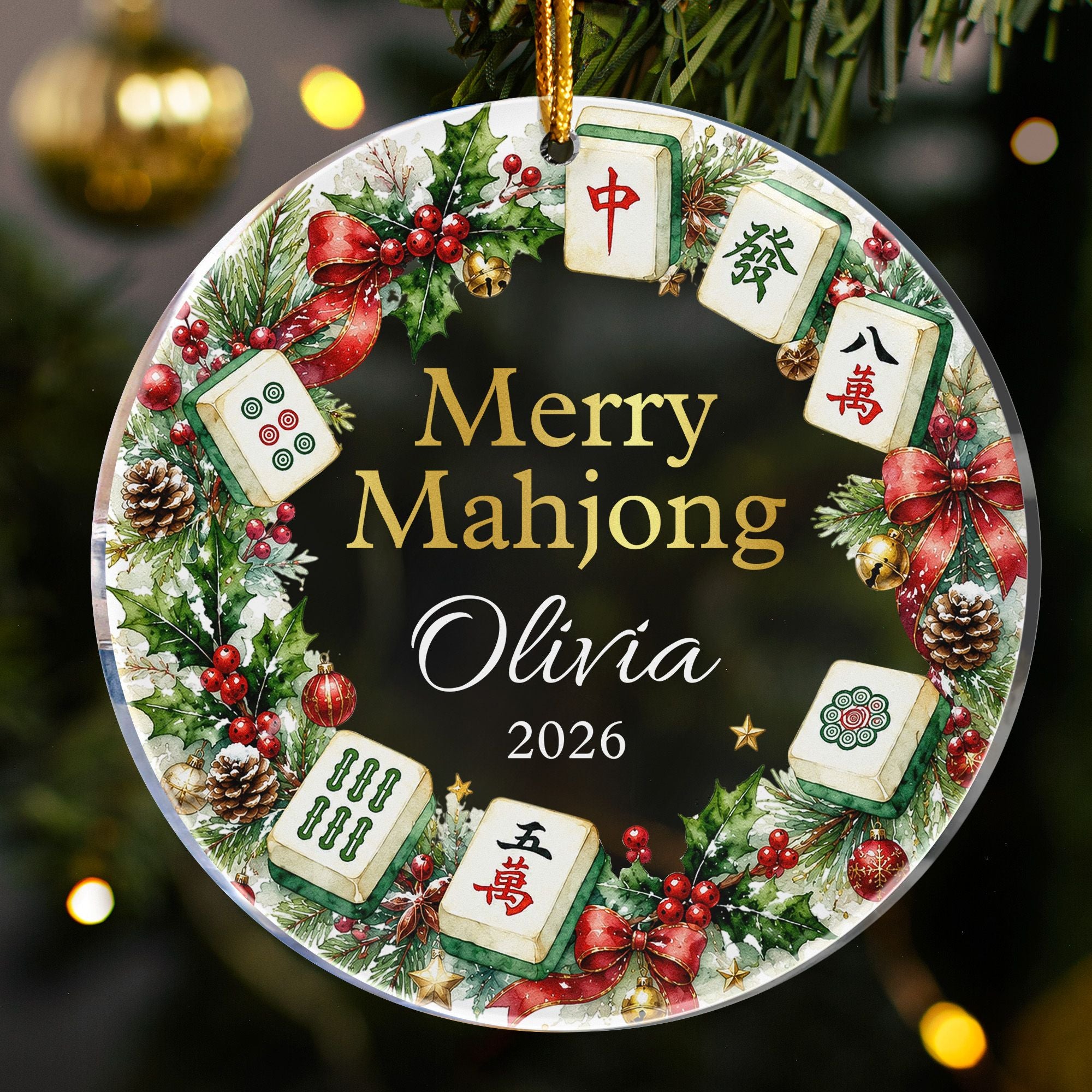 Personalized Merry Mahjong Gift For Mahjong Girls, Mahjong Lovers - Personalized Ornament