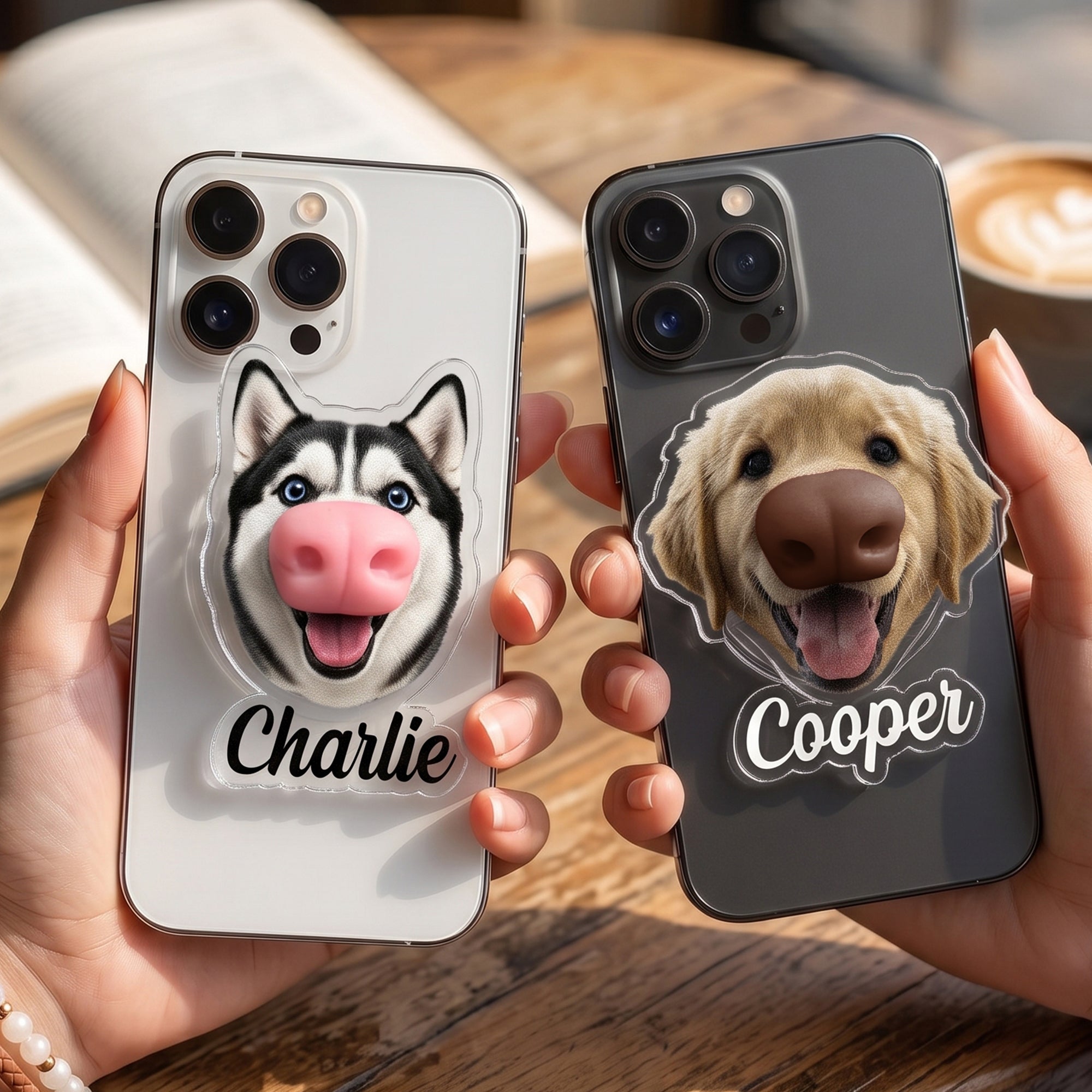 Personalized Dog Nose Squishy Gift For Dog Lover, Dog Mom, Dog Dad - Personalized Phone Grip