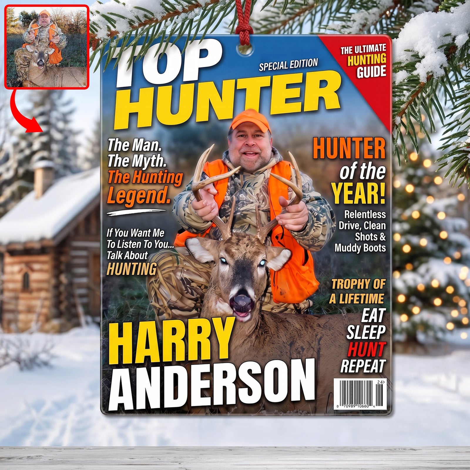 Personalized Photo Fishing Christmas Ornament - Personalized Gifts For Fishing Lovers