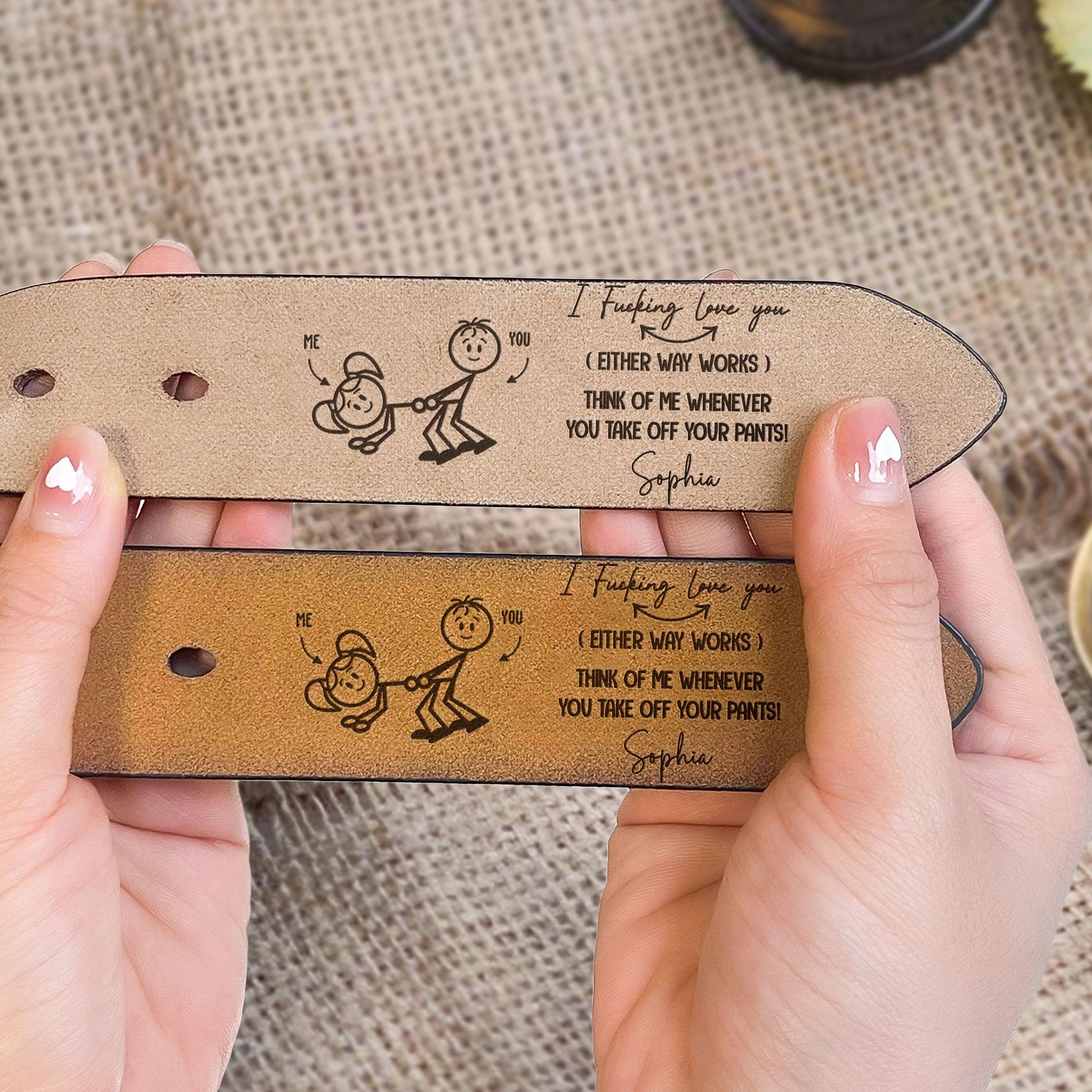 Personalized Leather Belt for Husband Boyfriend Custom Belt for Him Anniversary Christmas Day Gift for Husband Leather Gift for him