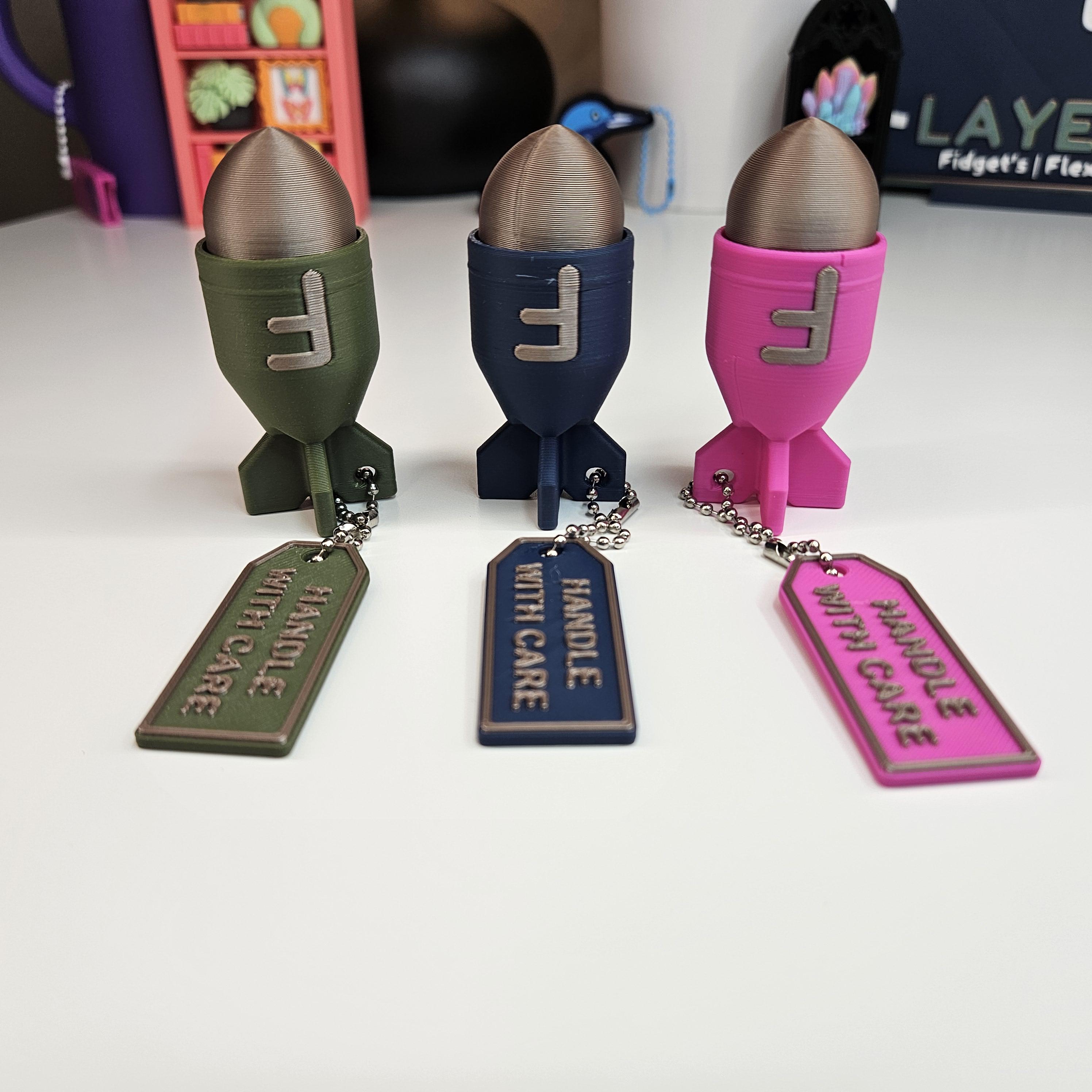 3D Printed F-Bomb Fidget Clicker Keychain | Funny Adult Gift | Stress Relief