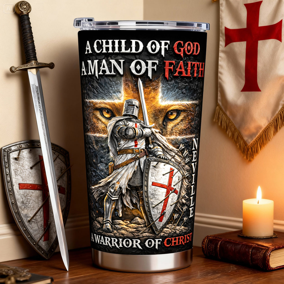 Personalized A Warrior Of Christ 20oz Tumbler - Personalized Gifts For Christian