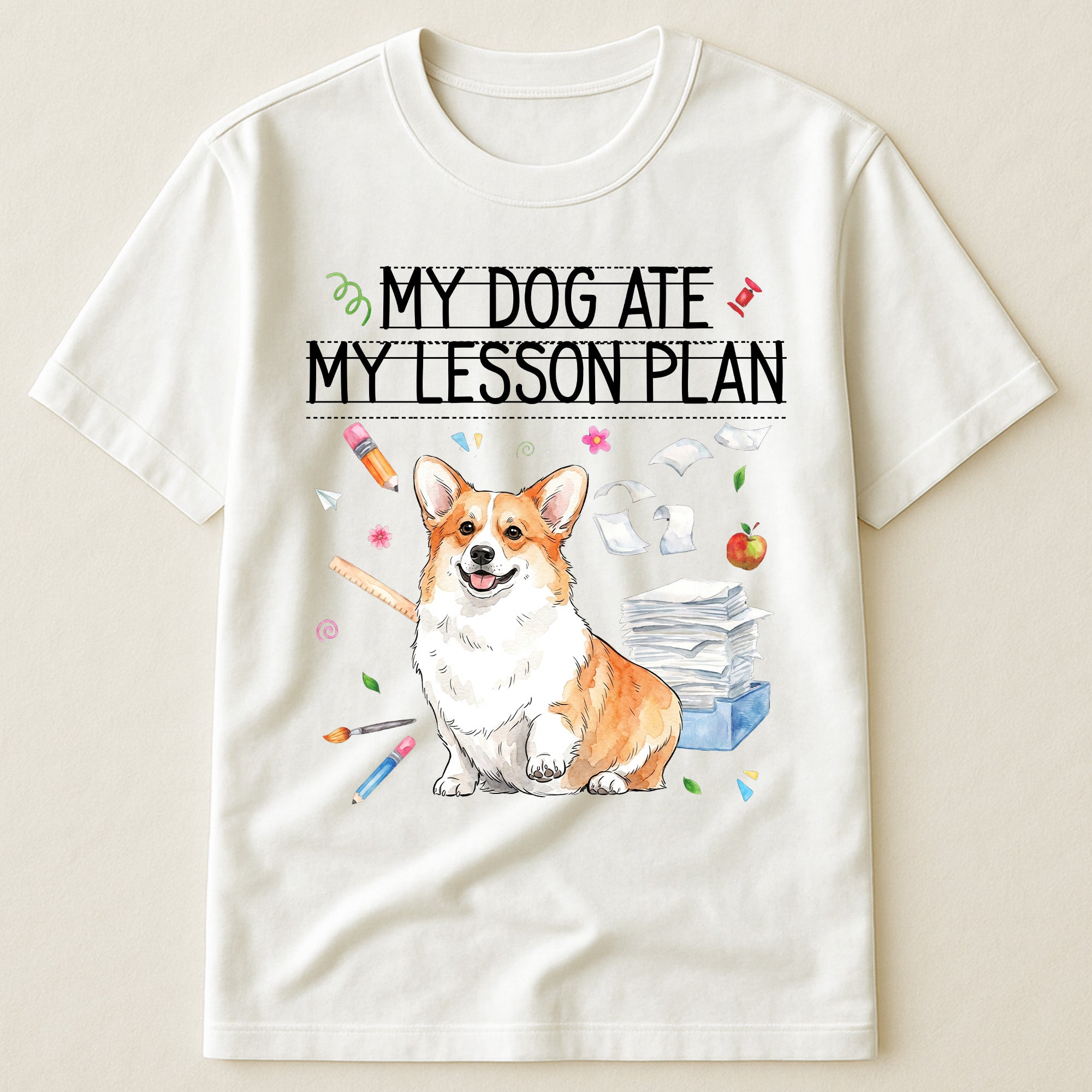 Personalized My Dog Ate My Lesson Plan Custom Pet Photo Back To School Gifts For Teacher - Personalized Shirt