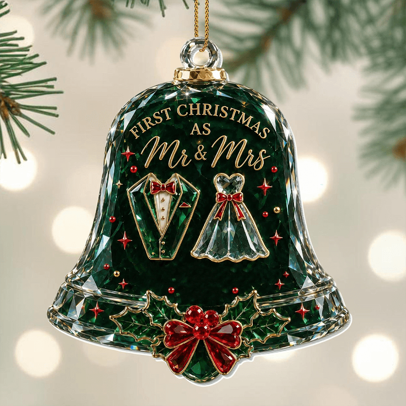 Personalized First Christmas As Mr & Mrs, Acrylic Ornament