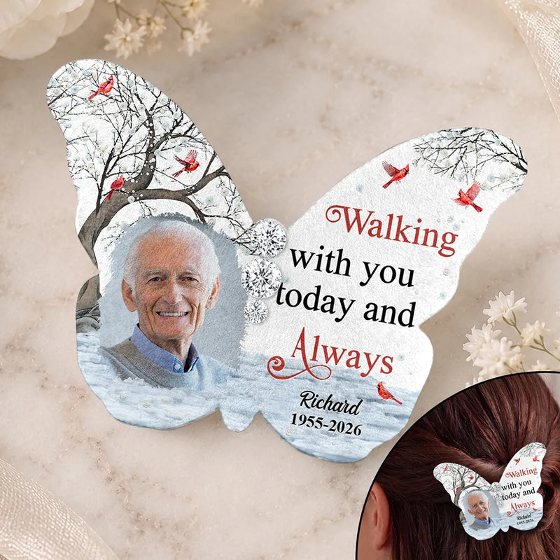 Personalized Photo Walking With You Today And Always - Personalized Brooch