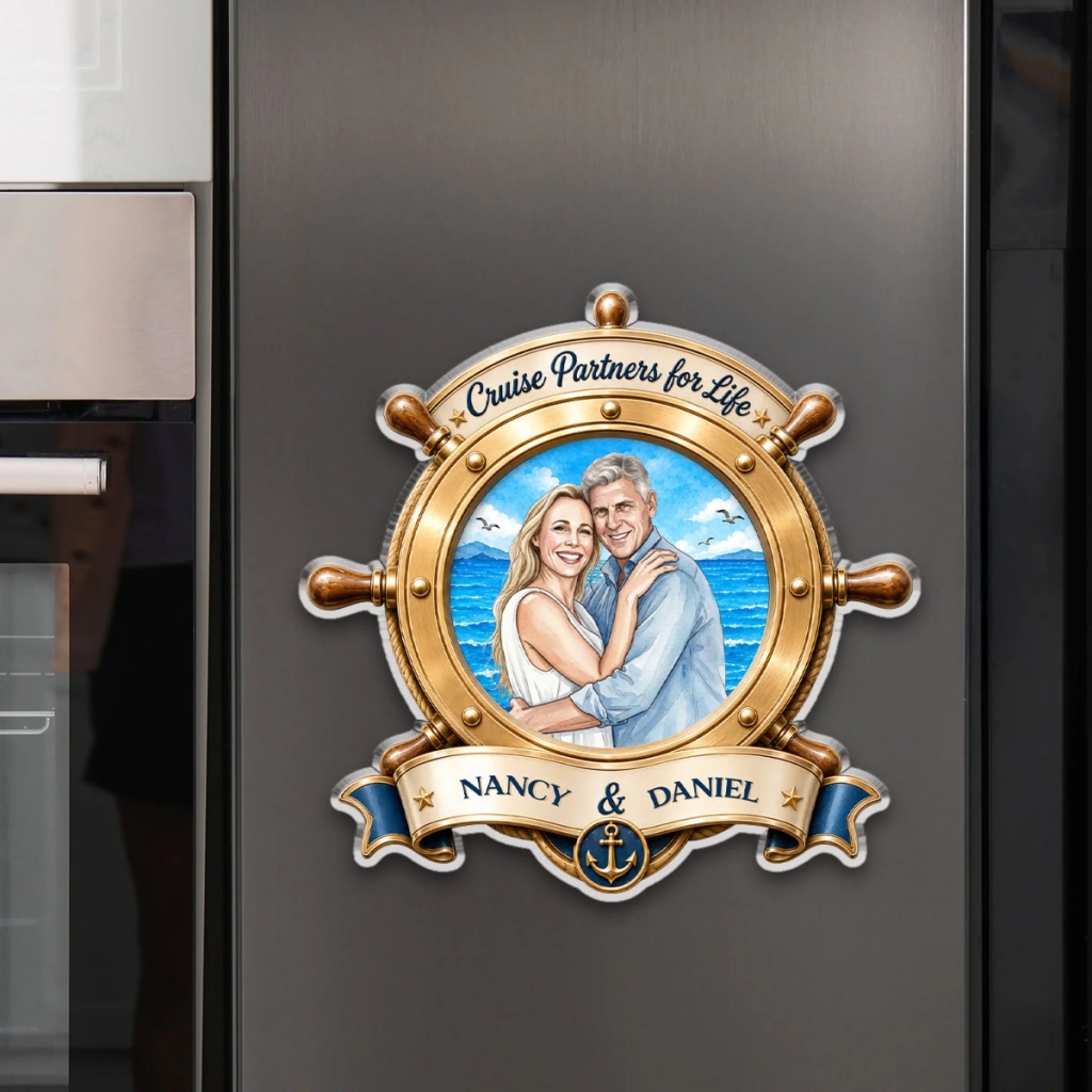 Personalized Cruise Partners for Life Couple Travel Acrylic Magnet