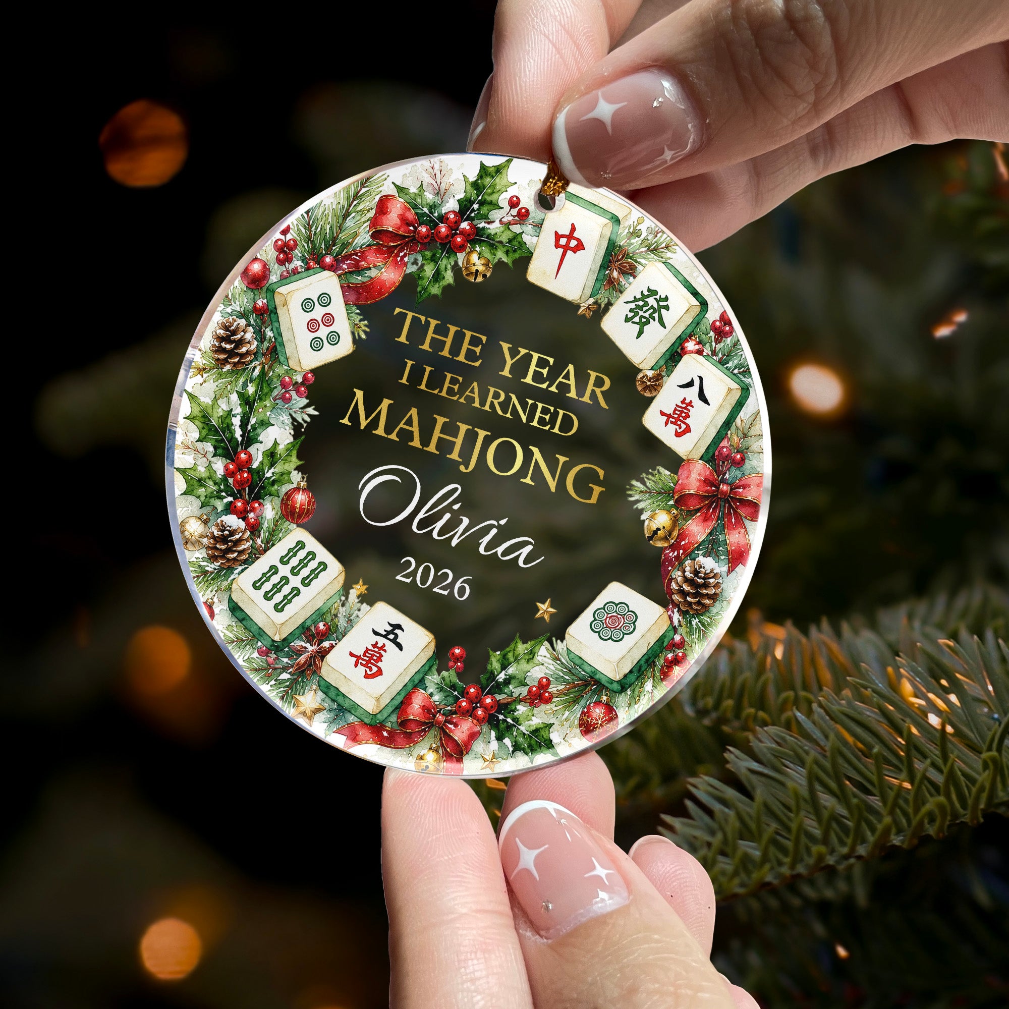 Personalized Merry Mahjong Gift For Mahjong Girls, Mahjong Lovers - Personalized Ornament