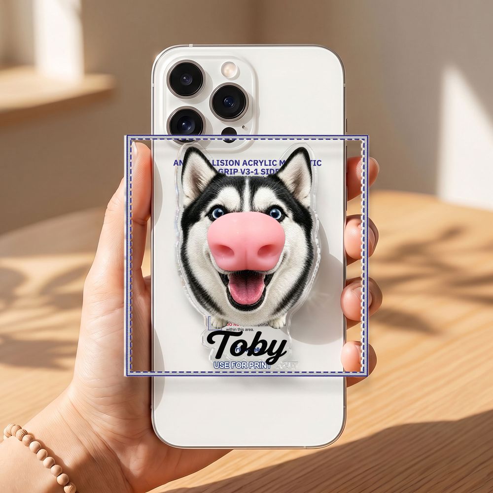 Personalized Dog Nose Squishy Gift For Dog Lover, Dog Mom, Dog Dad - Personalized Phone Grip