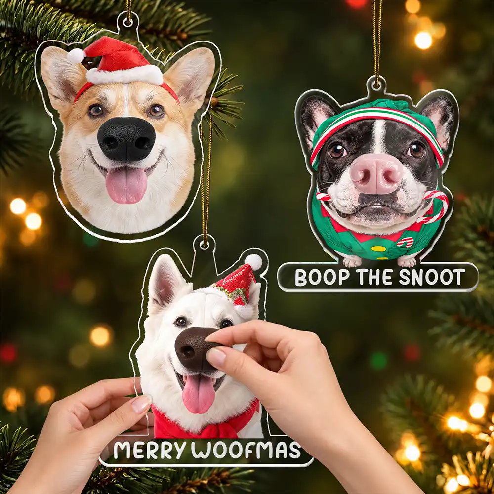 Personalized Photo Funny Dog Nose Gift For Dog Lovers - Personalized Squishy Acrylic Ornament