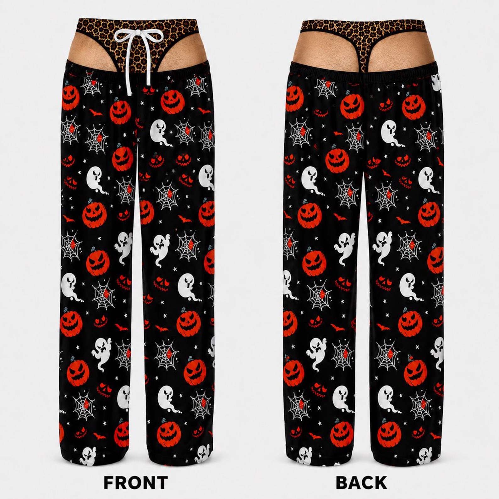 Personalized Men's Pajama Pants, Funny Pajama Pants, Fake Underwear Print Halloween Pants, Novelty Halloween Gag Gift, Party Outfit for Him