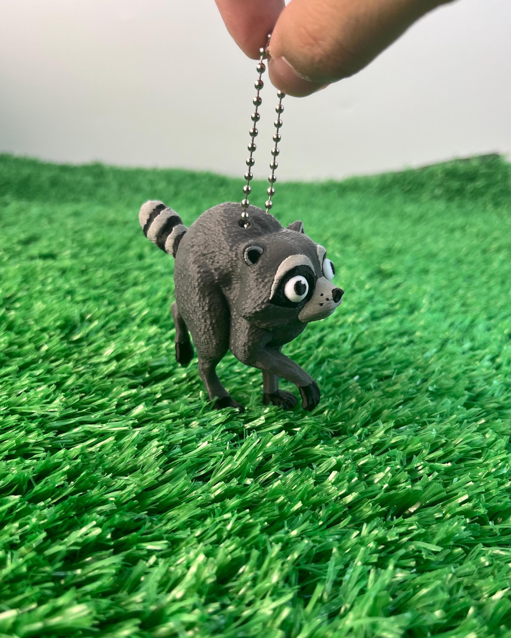 Jimothy the Raccoon Keychain | Short Spine Viral Seattle Raccoon Meme Charm | Internet Famous Trash Panda Gift for Raccoon Lovers